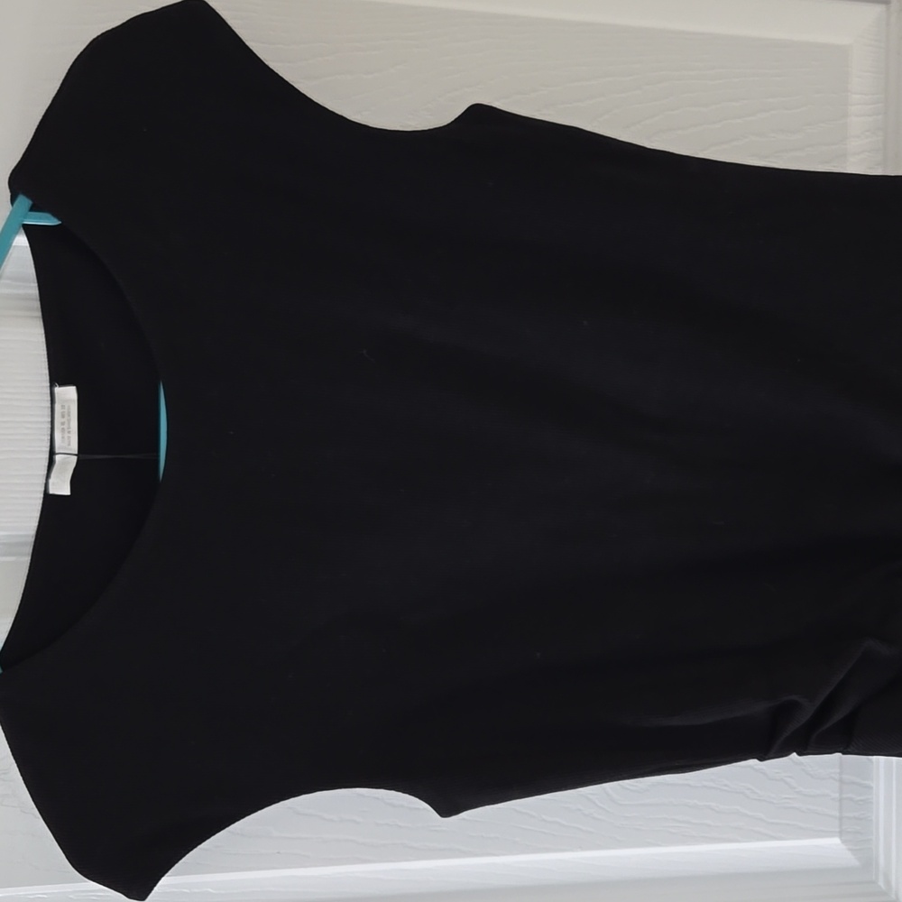 Zara Ribbed Draped Black Women's Top XL NWT Sold Out - Picture 2 of 7